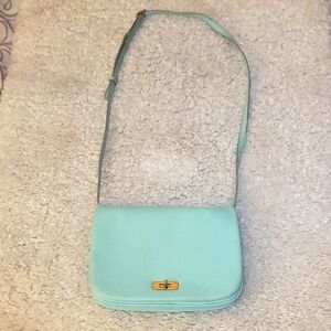 J CREW MINT GREEN LEATHER cross Body Bag